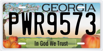 GA license plate PWR9573