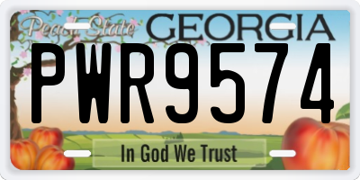 GA license plate PWR9574