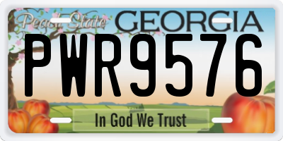 GA license plate PWR9576