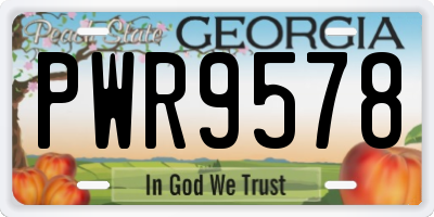GA license plate PWR9578