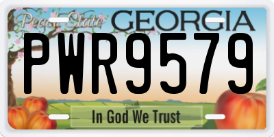 GA license plate PWR9579