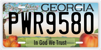 GA license plate PWR9580