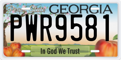 GA license plate PWR9581