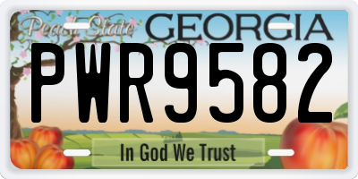 GA license plate PWR9582