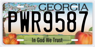 GA license plate PWR9587