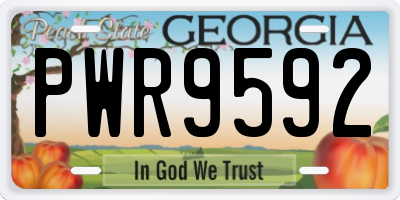 GA license plate PWR9592