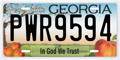 GA license plate PWR9594