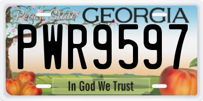 GA license plate PWR9597