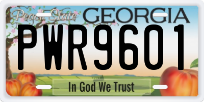 GA license plate PWR9601
