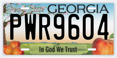 GA license plate PWR9604