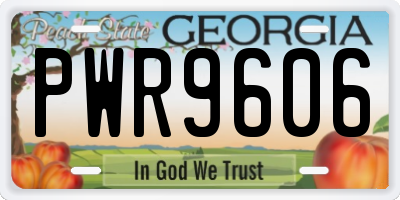 GA license plate PWR9606