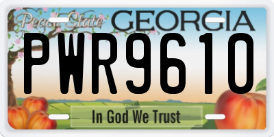 GA license plate PWR9610