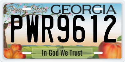 GA license plate PWR9612