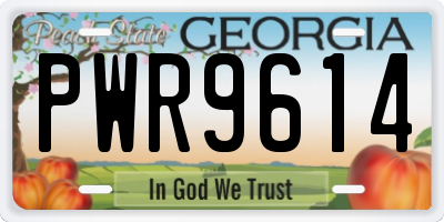 GA license plate PWR9614