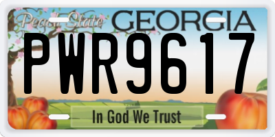 GA license plate PWR9617