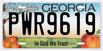 GA license plate PWR9619
