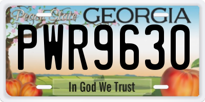 GA license plate PWR9630