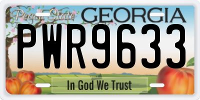 GA license plate PWR9633