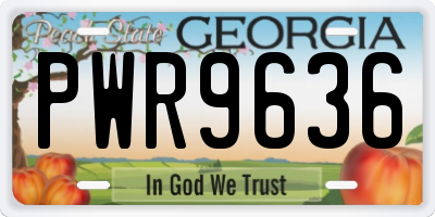 GA license plate PWR9636