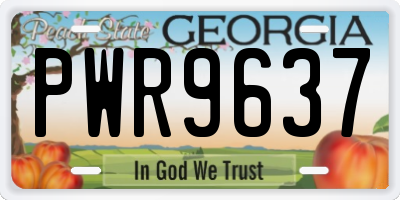 GA license plate PWR9637