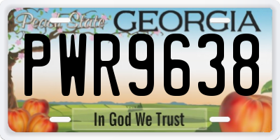 GA license plate PWR9638