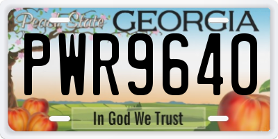 GA license plate PWR9640