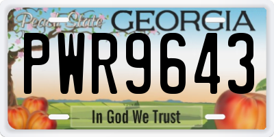 GA license plate PWR9643