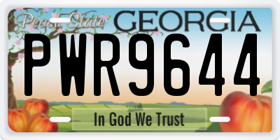 GA license plate PWR9644