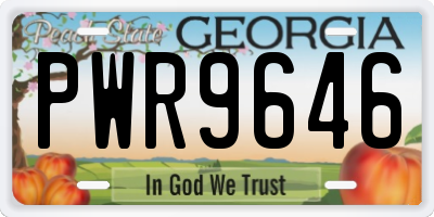 GA license plate PWR9646