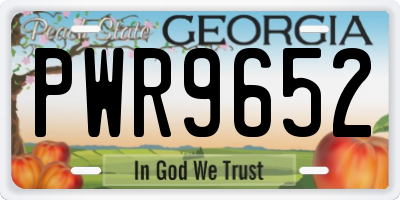 GA license plate PWR9652