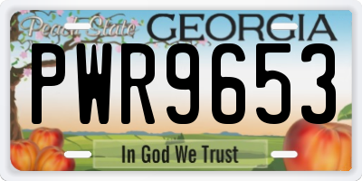 GA license plate PWR9653