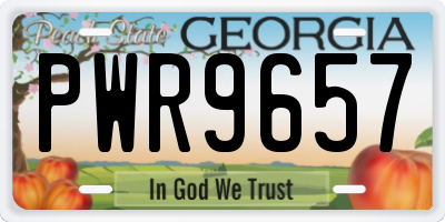 GA license plate PWR9657