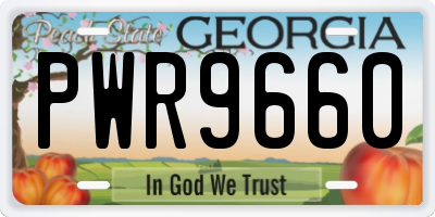 GA license plate PWR9660