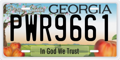 GA license plate PWR9661