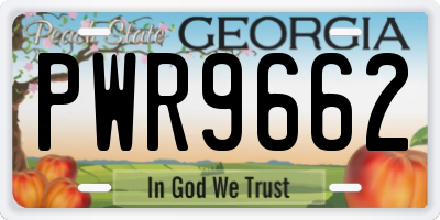 GA license plate PWR9662