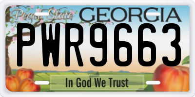 GA license plate PWR9663