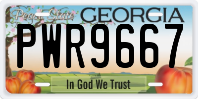 GA license plate PWR9667