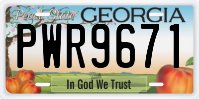 GA license plate PWR9671
