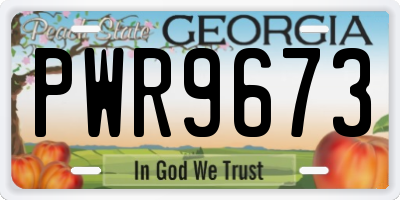GA license plate PWR9673