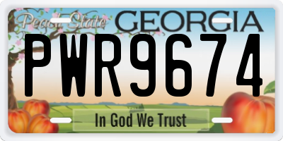 GA license plate PWR9674