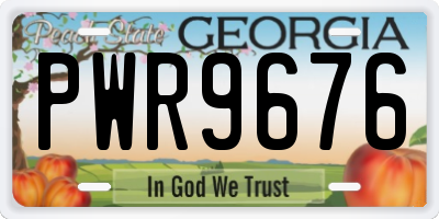 GA license plate PWR9676