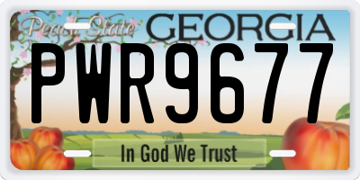 GA license plate PWR9677