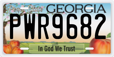 GA license plate PWR9682