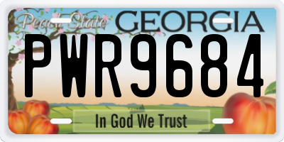 GA license plate PWR9684