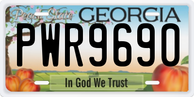GA license plate PWR9690