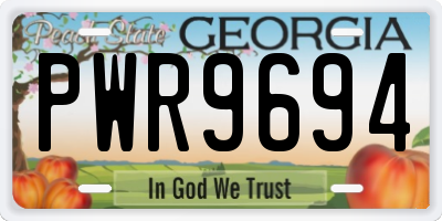 GA license plate PWR9694