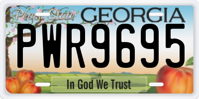 GA license plate PWR9695