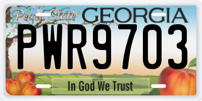 GA license plate PWR9703