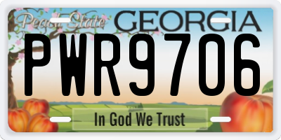 GA license plate PWR9706