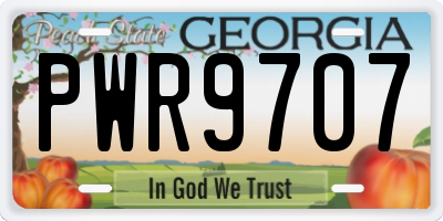 GA license plate PWR9707